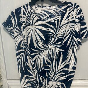 Hang Ten Navy and White Palm Print Short Sleeve Tee